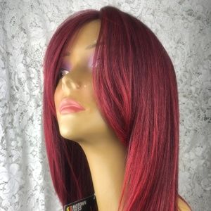 22 Inch Wine Colored Synthetic Blend